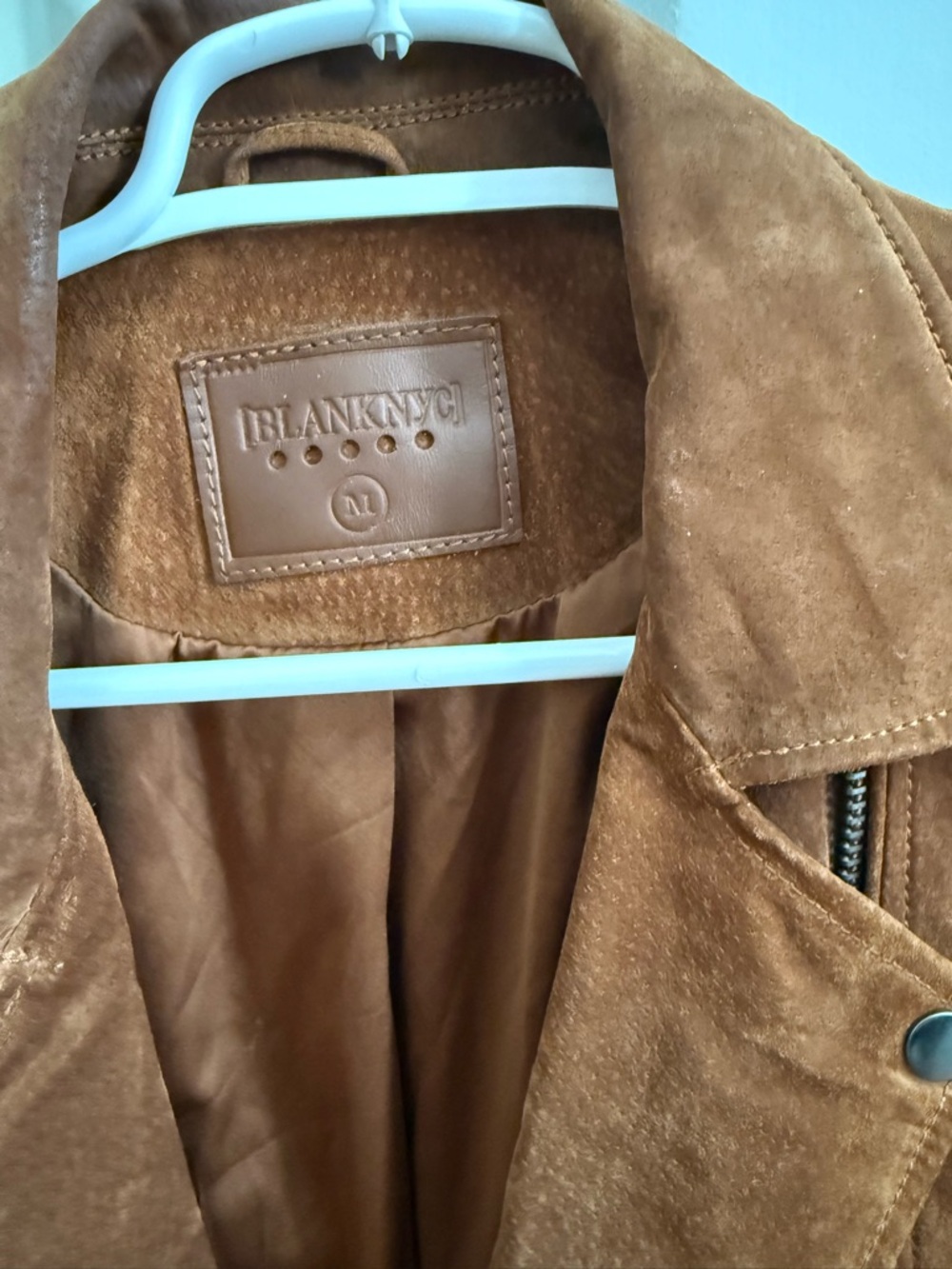 Blank NYC Suede Moto Jacket in Cognac - Picture 2 of 3